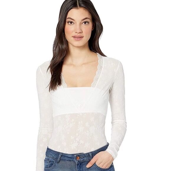 Free People Babes & Bandeaus White Lace Bodysuit - Picture 2 of 16